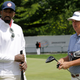Cleveland Cavaliers’ J.R. Smith, left, talks with Jason Dufner during the practice round of the Bridgestone Invitational golf tournament at Firestone Country Club, Wednesday, June 29, 2016, in Akron, Ohio.
